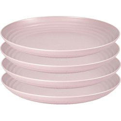 PlasticForte Rond bord/camping bord - 4x - D22 cm - lichtroze - kunststof - Dinerborden