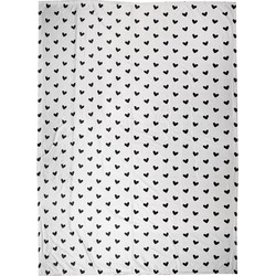Clayre & Eef Plaid  130x170 cm Wit Zwart Polyester Deken