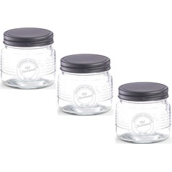 6x Glazen voorraadpotten/bewaarpotten 420 ml Old Fashioned 10 x 9 cm - Voorraadpot