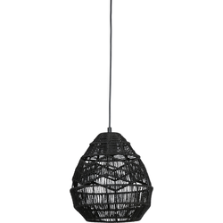 WOOOD Exclusive Adelaide Hanglamp - Papiertouw - Zwart - 27x25x25