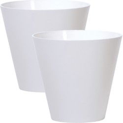 Prosperplast plantenpot - 2x - kunststof - brons - D25 x H23 cm - Plantenpotten