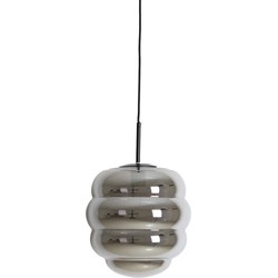 Light&living Hanglamp Ø30x37 cm MISTY smoke glas+mat zwart