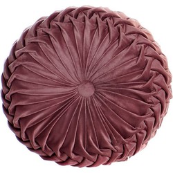 Fluwelen Kussen Ottoman – Rond – Oud Roze -Velvet - Ø 40 cm (incl. vulling)