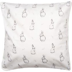 Clayre & Eef Kussenhoes 45x45 cm Beige Polyester Konijn
