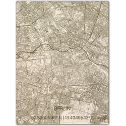 Houten Citymap Berlijn 70x50 cm 