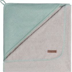 Baby's Only Baby badcape - Omslagdoek - Handdoek met capuchon Sparkle - Goud-Mint Mêlee - 75x85 cm - Met subtiel glittertje - Badstof