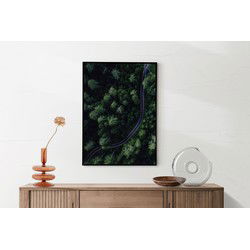 Muurwerken Akoestisch Schilderij - Weg door het bos - Geluidsdempend Wandpaneel - Wanddecoratie - Geluidsisolatie - PRO (AW 0.90) L (72X100)