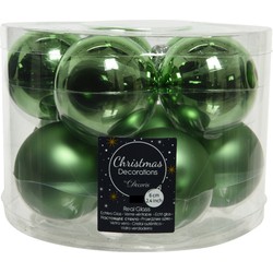 20x stuks glazen kerstballen groen 6 cm mat/glans - Kerstbal