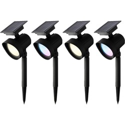 Set van 6x stuks solar spotlights/tuinpad verlichting op zonne-energie 31 cm - Prikspotjes