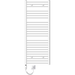 ECD Germany Badkamerradiator elektrisch met verwarmingselement 1200W - 600 x 1500 mm - wit - gebogen met zijaansluiting