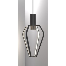Hanglamp kooi LED zwart-wit GU10 dimbaar 6W 480mm hoog
