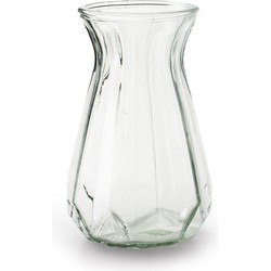 Bloemenvaas - helder/transparant glas - H18 x D11.5 cm - Vazen