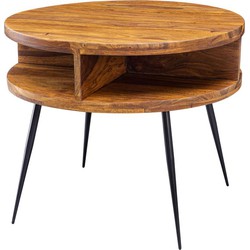 Pippa Design ronde salontafel met extra opbergruimte - bruin