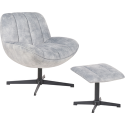 Beliani LIA - Fauteuil-Grijs-Fluweel