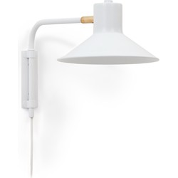 Kave Home - Kleine Aria-wandlamp van staal met witte afwerking