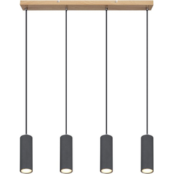Industriële hanglamp Robby - L:65cm - GU10 - Metaal - Zwart