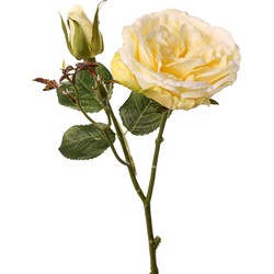 Top Art Kunstbloem roos Little Joy - geel - 38 cm - kunststof steel - decoratie bloemen - Kunstbloemen