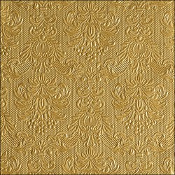 15x stuks Kerst thema servetten 40 x 40 cm luxe deco print goud - Feestservetten