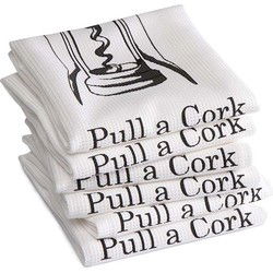 DDDDD Theedoek Pull a cork White (6 stuks)