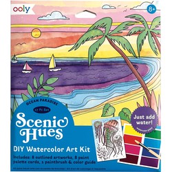 Ooly Ooly - Scenic Hues D.I.Y. Watercolor Art Kit - Ocean Paradise (17 PC Set)
