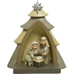 Kinder/kinderkamer kerststal met beelden/figuren 13 x 5 x 15,5 - Kerststallen