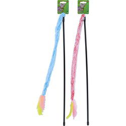 Boon kattenspeelgoed hengel softy plus veer plus bel blauw/roze