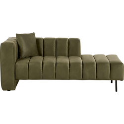 Beliani LANNILS - Chaise longue-Groen-Fluweel