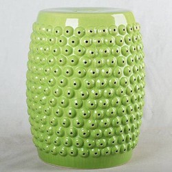 Fine Asianliving Keramische Kruk Groen Dots Handgemaakt D33xH46cm