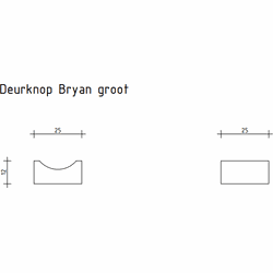 Deurknop Bryan - zwart - groot - Industrieel - Handgreep - Kastgreep - Ladegreep