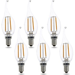 Groenovatie E14 LED Filament Kaarslamp Tip 2W Warm Wit Dimbaar 6-Pack