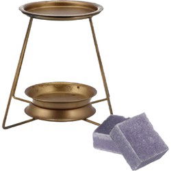 Amberblokjes/geurblokjes cadeauset - lavendel geur - inclusief geurbrander - Geurbranders