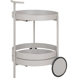 Beja Bar Trolley - Bar Trolley, staal, koel grijs, 2 planken, 40x49,5x61 cm