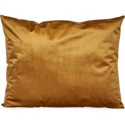 Bank/sier kussens voor binnen in de kleur velvet goud 60 x 45 cm - Sierkussens