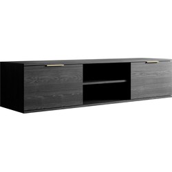 Meubella TV-Meubel Ponchi 2 - Zwart eiken - 150 cm