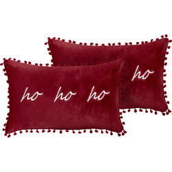 Beliani MOCHI - Sierkussen-Rood-Fluweel