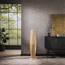 Vloerlamp Naturel Mangohout - 2-Lichts - 105x22x22cm