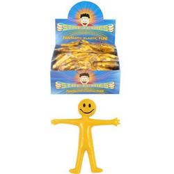 144 Stuks - Uittrekbare Strech Smiley Poppetjes - In Display - Uitdeelcadeautjes - Traktatie voor kinderen - Jongens - Meisjes