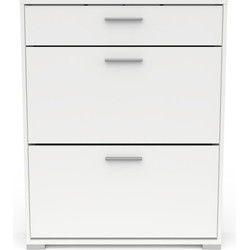 Schoenenkast met 2 neerklapbare deuren en 1 lade - L80,8 cm
