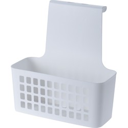 Badkamer of kast opberg/sorteer hang mandje - 24 x 10 x 25 cm - wit - Opbergmanden