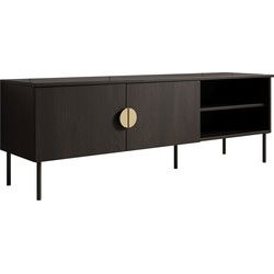 Meubella TV-Meubel Monor - Zwart eiken - 160 cm