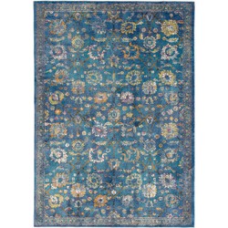 Tapijtenloods Picasso Sarough Vintage Vloerkleed Blauw Laagpolig- 80x150 CM