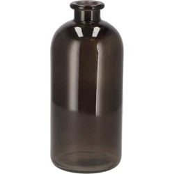 DK Design Bloemenvaas fles model - helder gekleurd glas - zwart - D11 x H25 cm - Vazen