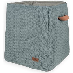 Baby's Only Gebreide opbergmand kinderkamer & babykamer - Speelgoedmand - Wasmand Robust - Stonegreen - 38x38x44 cm