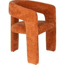 Housecraft Living Valentin Eetkamerstoel Gestoffeerd Oranje - Set van 2