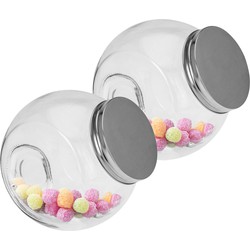 2x Glazen snoepjes pot 16 cm - Voorraadpot