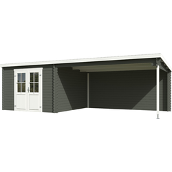 Blokhut met overkapping St. Louis 681x292 Green Grey-Wit