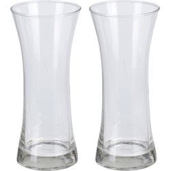2x Glazen vaas/vazen 3000 ml van 14 x 25 cm - Vazen