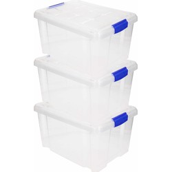 12x Opbergbakken/organizers met deksel 5 liter 29 cm transparant - Opbergbox
