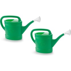 2x stuks groene tuin planten gieter met broeskop 9 liter - Gieters