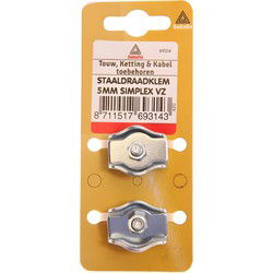 Staaldraadklem simplex 5mm verz